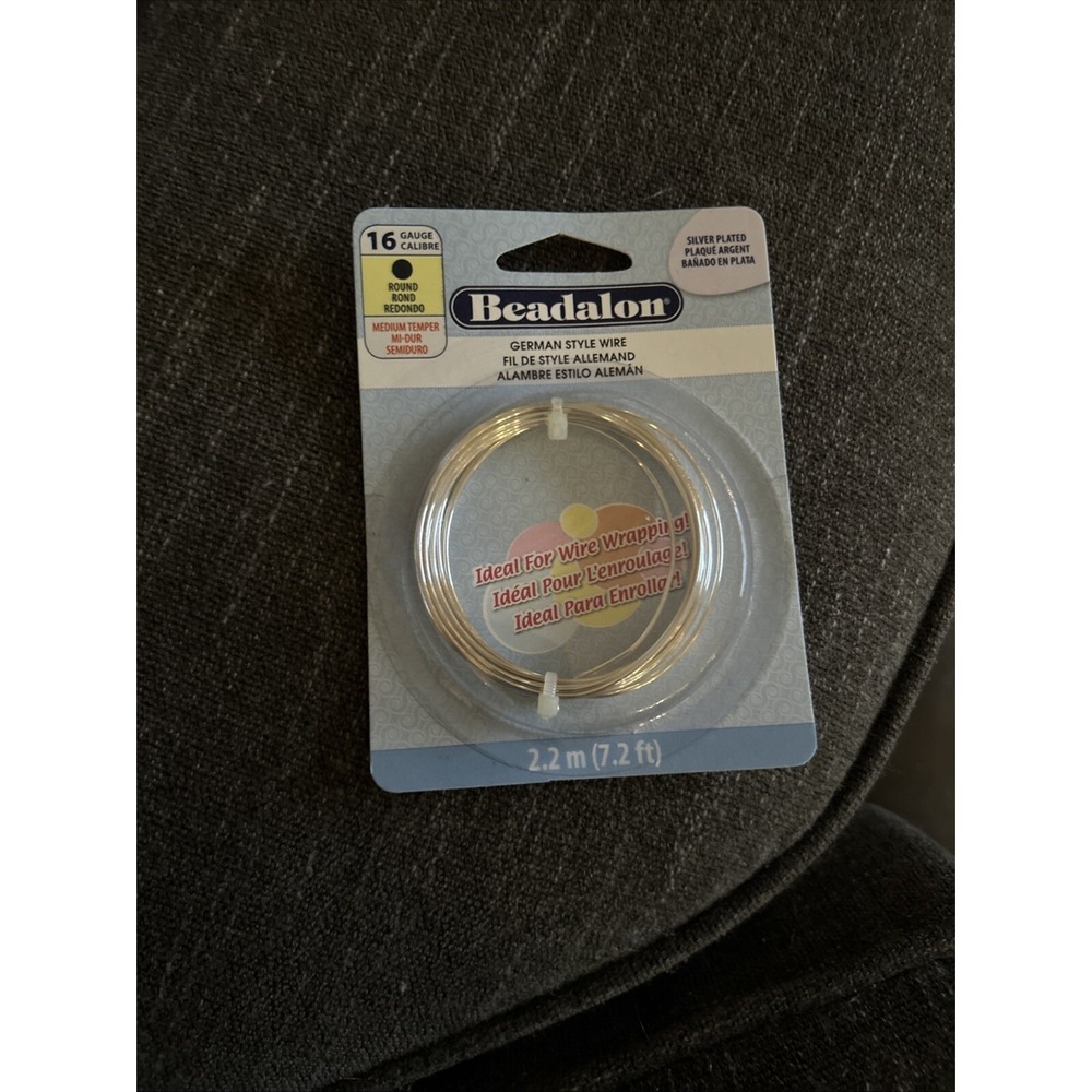Beadalon® German Style Wire, Round/Silver Plated,  16 Gauge 2.2 Meters (7.2ft)